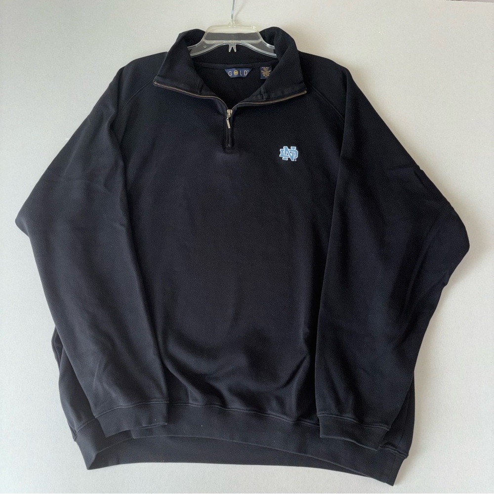 Title 322:

Notre Dame Quarter Zip XL Black Pima Cotton ND Logo
